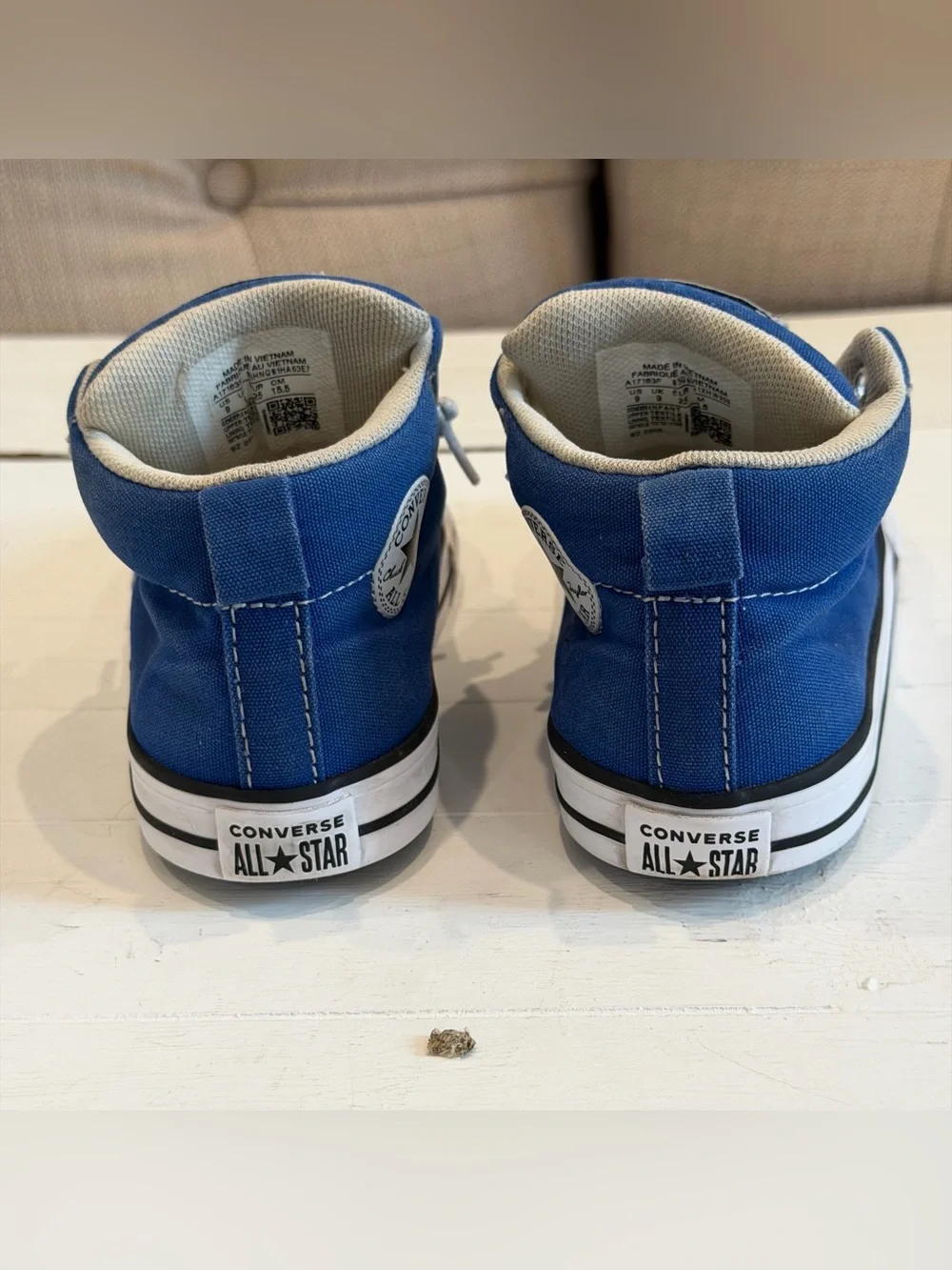 Converse Toddler Street Mid Top Sneakers in Bright Blue, Canvas upper Kids 9